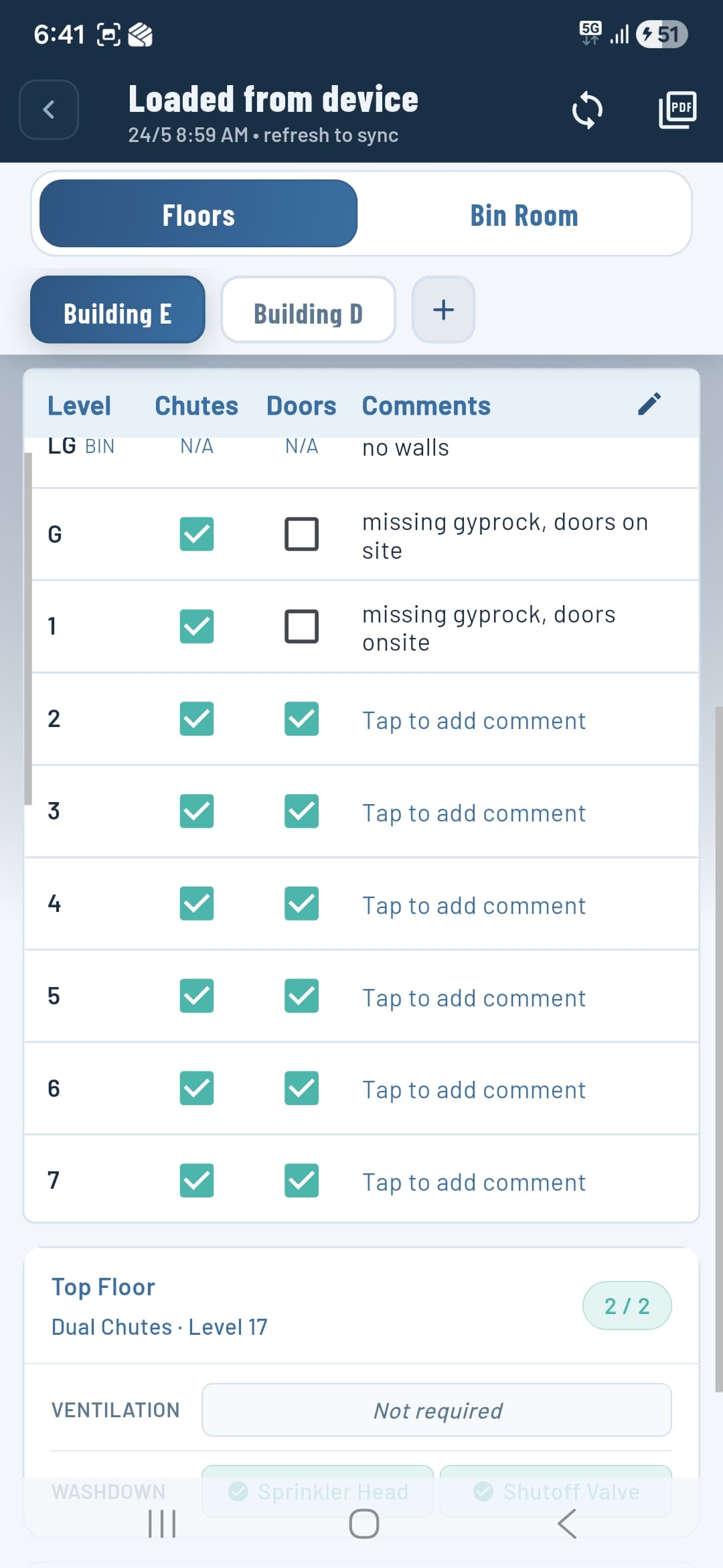 Floor-by-floor tracking