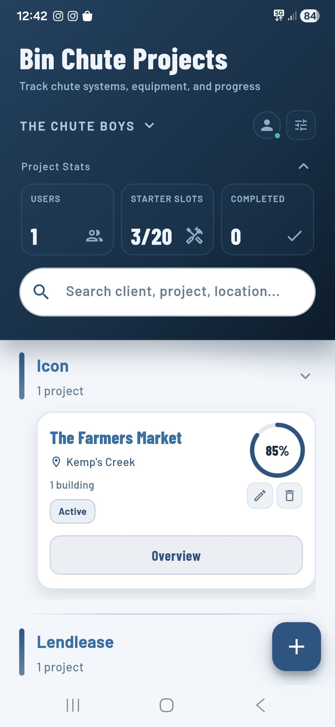 Workspace menu